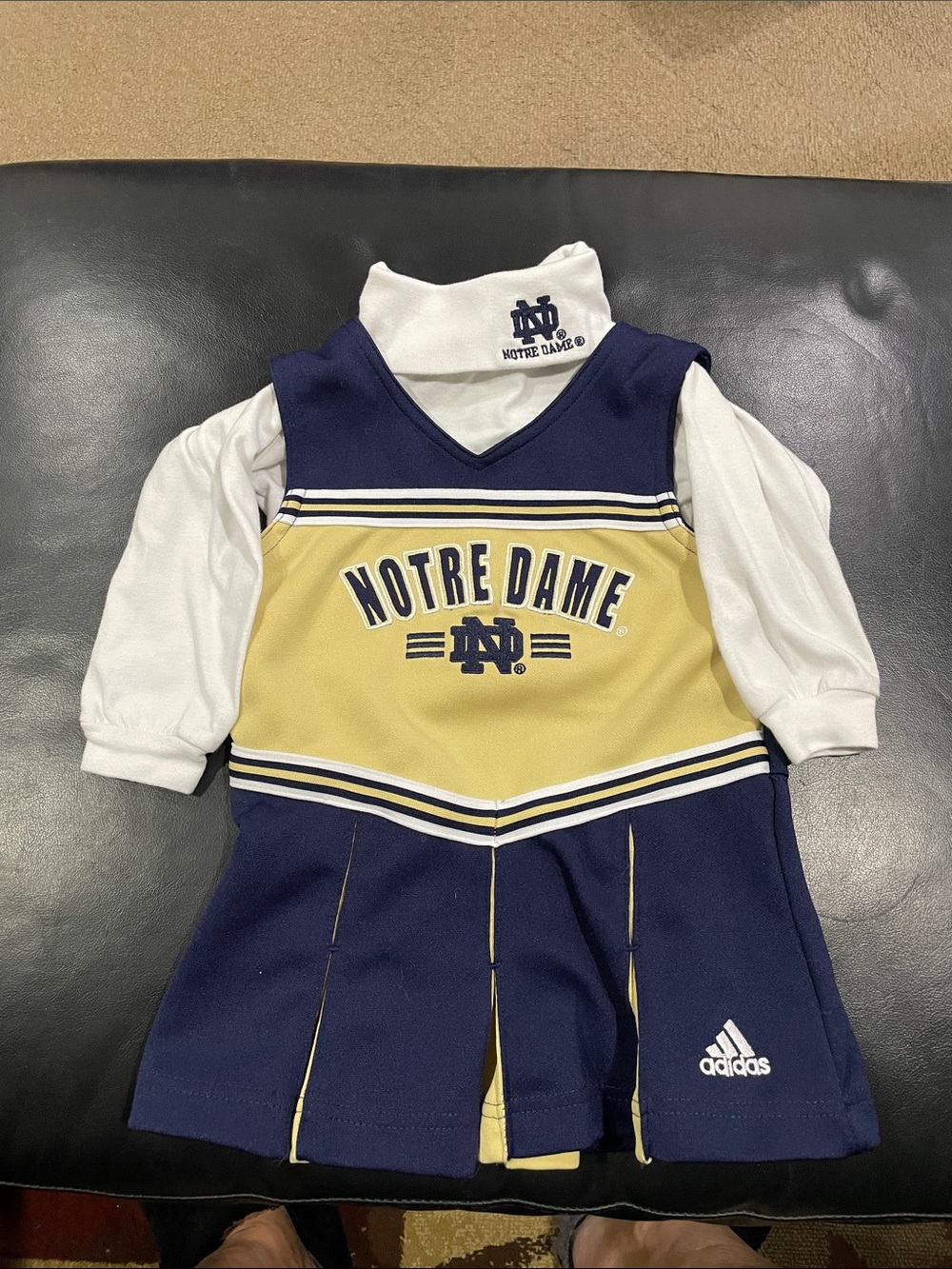 Toddler Adidas Notre Dame 2 piece Cheerleading Outfit 2T